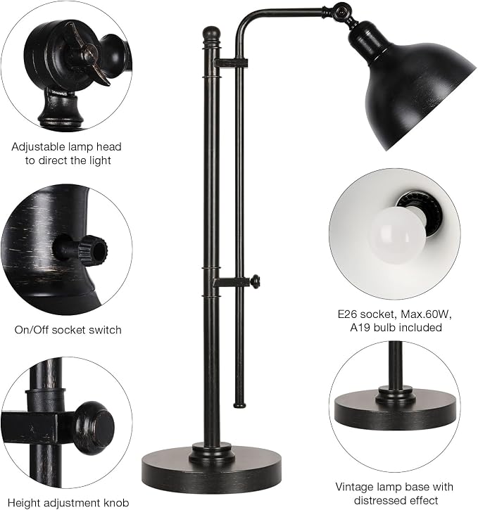 PARTPHONER Industrial Adjustable Desk Lamp - Image 7