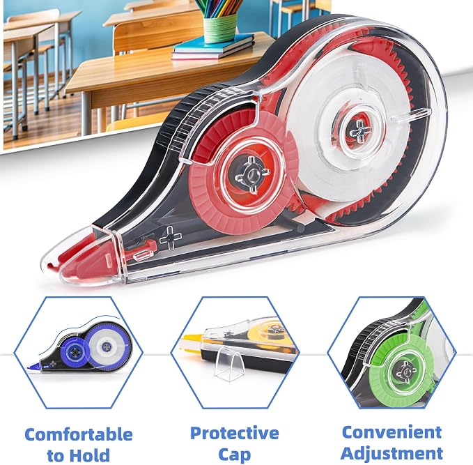 4 Pcs Colorful Correction Tape, Smooth White Wrong Out Tear-Resistant Bulk - Image 3