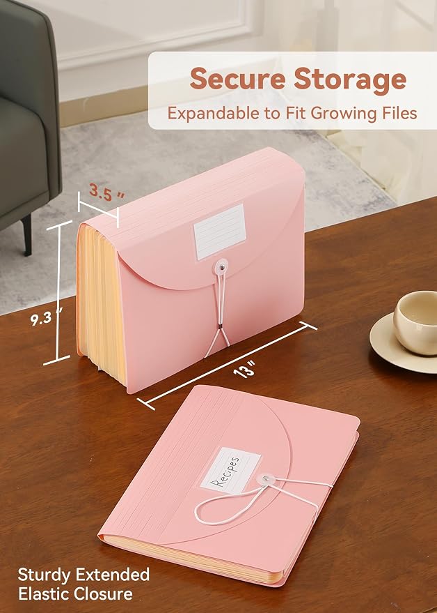 SortRax Accordion File Organizer 12 Pockets, Monthly Bill Receipt Tax Organizer - Image 5