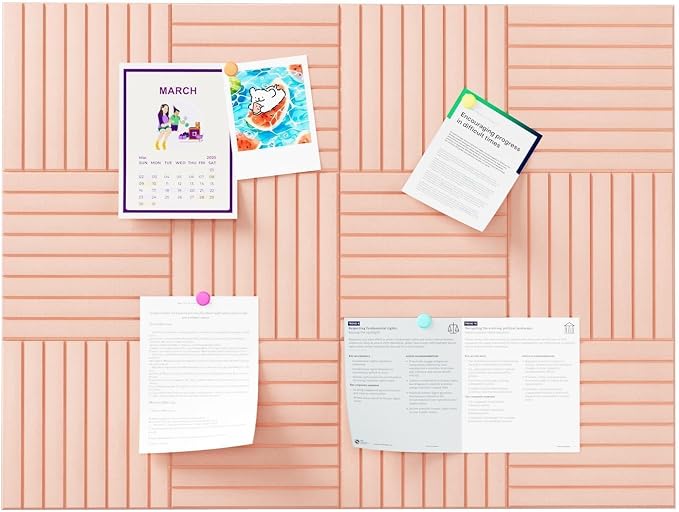 Stripe Felt Bulletin Board Tiles, Cork Board Alternative 48 x 36 in | 0.35 in - Image 7