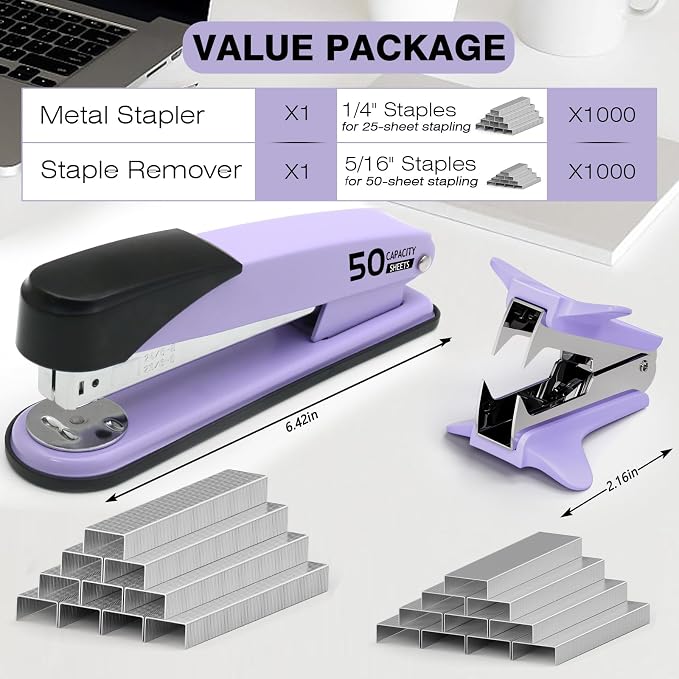 Metal Heavy Duty Stapler, 50 Sheet Capacity Stapler - Image 2