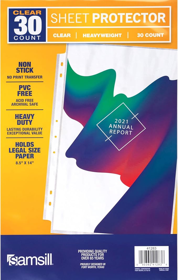 Samsill Sheet Protectors, 8.5 x 14 Inch Document Protectors by Samsill