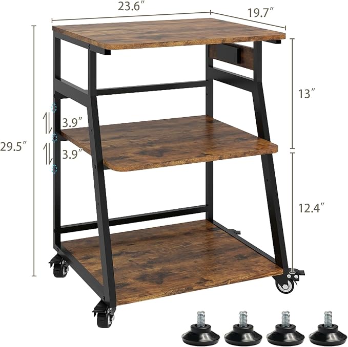 Natwind 3 Tier Large Printer Stand, - Image 3