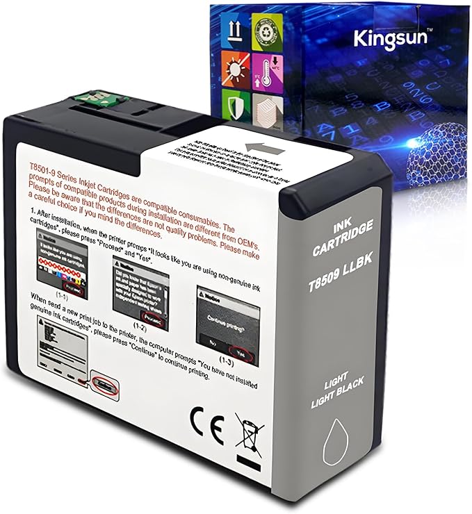 T850 Ink Cartridge T8509 T850900 Remanufactured Work for SureColor P800 (1-Pack, Light Light Black)-DeskLoop Office