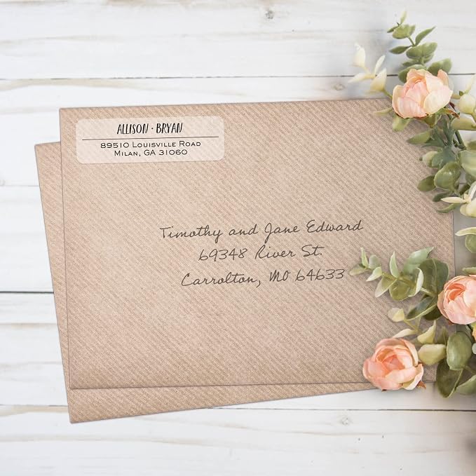 Clear Mixed Font Rolled Address Labels / 250 Personalized Return Address - Image 3