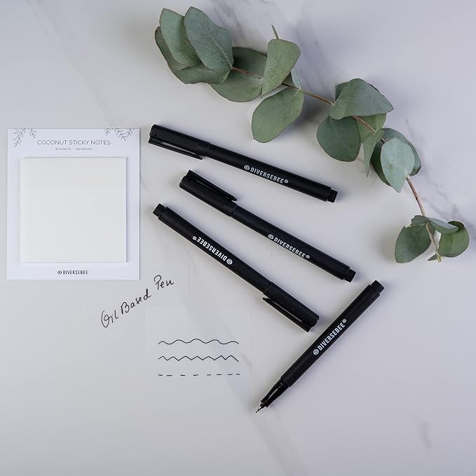DIVERSEBEE Fine Tip Permanent Pens, 4 Pack Quick Dry Markers, Transparent - Image 7