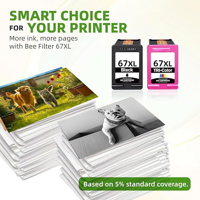 Hp Ink 67 & 67XL HP Printer Ink - Black Color Combo Pack for Hp 67 Ink Cartridges, HP 67XL Ink, DeskJet 2855e 2755e 2700 2700e 2800e 4155e 4255e 2827e 4100e 4227e, Envy 6055e 6000 6400 6455e Printer-DeskLoop Office