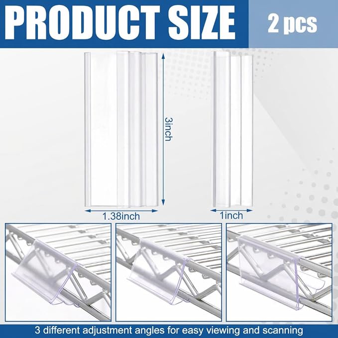 Kathfly 2 Pack Wire Shelf Label Holders Shelf Cable Tags - Image 2