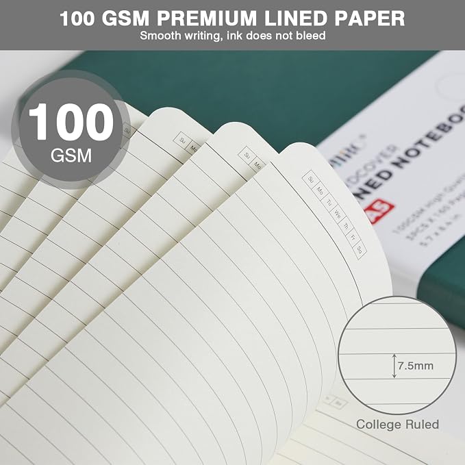 Hardcover Journal Notebook for Work, 3 Pack 160 Pages Lined Journaling Notebooks - Image 3