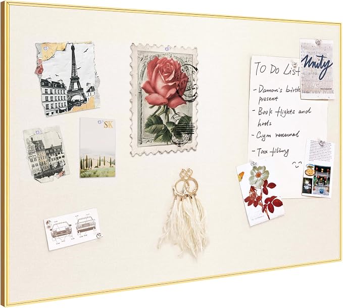 lightomorrow Bulletin Board 16 x 12 inches, Oatmeal White Pin Board by Lightomorrow