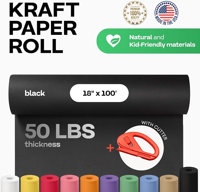 Black Kraft Paper Roll 18" x 1200" - Image 2