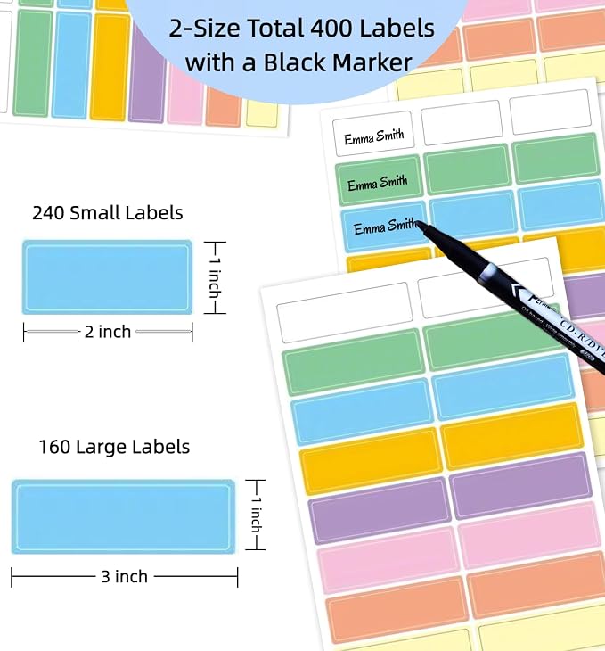 Assorted Colors Waterproof Removable Labels - Image 2