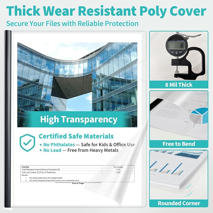 Binditek 40 Pack Heavyduty Clear Report Covers - Image 3