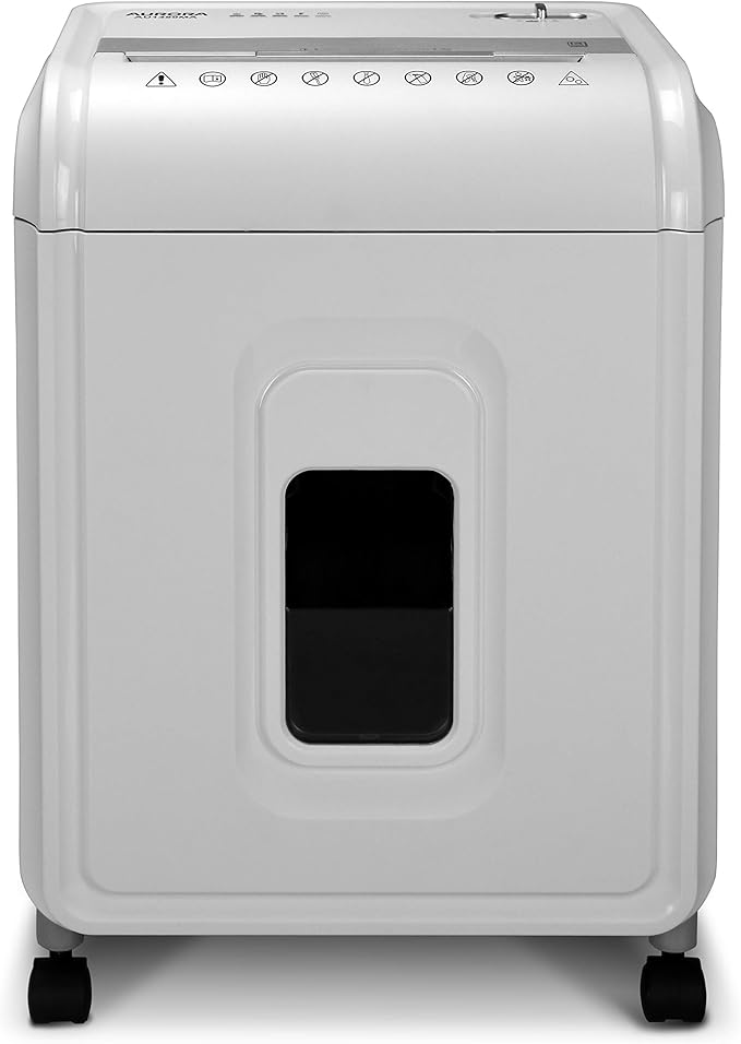 Aurora AU1480MA Professional Grade 14-Sheet Micro-Cut Paper and CD/Credit Card Shredder/ 30 Minutes Continuous Run Time, White/Gray
