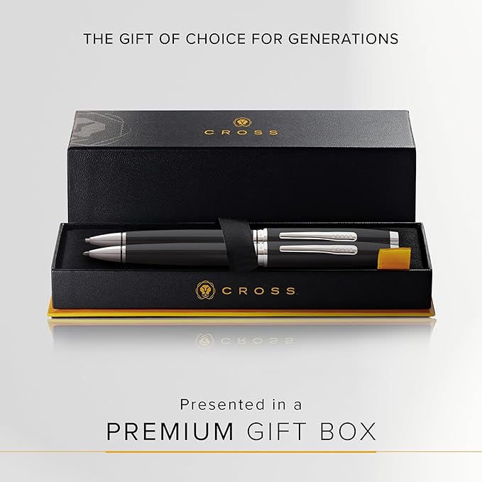 Cross Coventry Black Lacquer Pen and Pencil Gift Set-DeskLoop Office