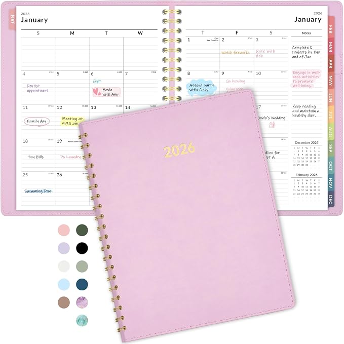 Forvencer 2026 Planner Weekly and Monthly, Jan 2026 -Dec 2026, Vegan Leather by Forvencer
