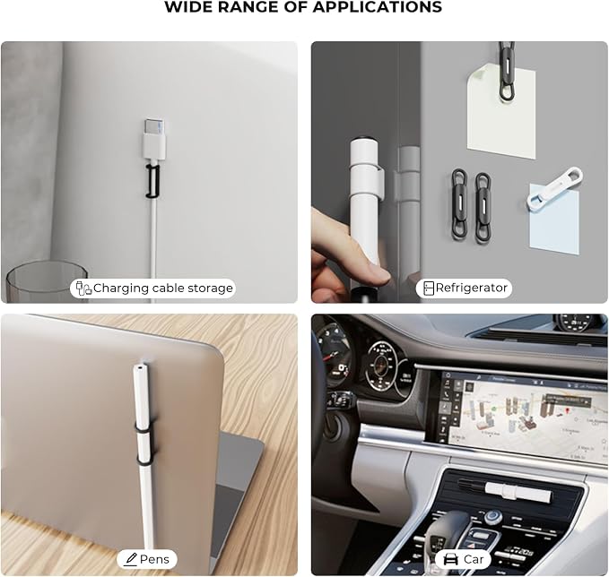 10 Pack Magnetic Pen Holder for Refrigerator, Adjustable Pen Pencil Holders - Image 4