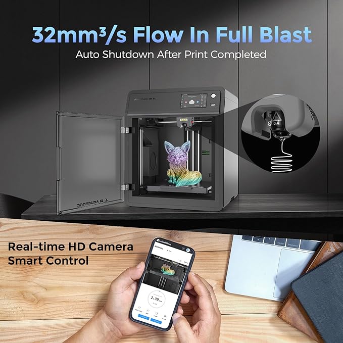 FLASHFORGE Adventurer 5M Pro 3D Printer, 600mm/s High-Speed, FDM 3D Printer Auto Leveling with 280°C Quick Detachable Nozzle, Core XY Structure, Dual Filtration System, Print Size 220x220x220mm-DeskLoop Office