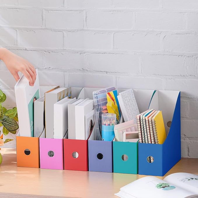 Colarr 12 Pack Cardboard Magazine Holders 12 Colors Magazine Storage Box - Image 5