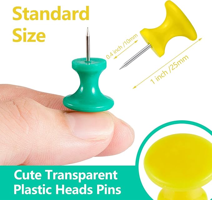 Outus 60 Pcs Giant Push Pins Jumbo Tacks 1/1.8inch Plastic Head - Image 2