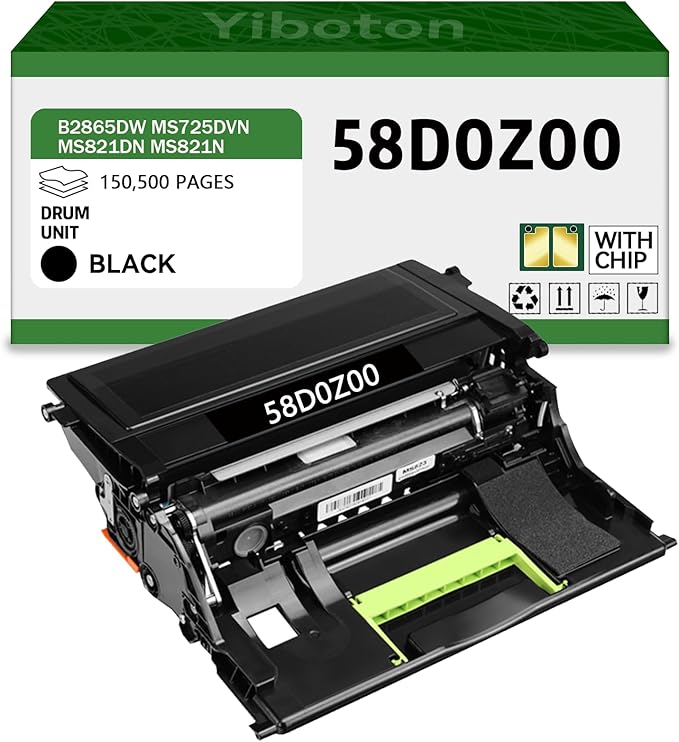 High Yield 58D0Z00 Black Imaging Drum Compatible for Lexmark 58D0Z00 Drum Unit for B2865dw MS725dvn MS821dn MS821n MS823dn MS825dn MS826de MX721ade MX722ade MX822ade MX826ade MX826adxe Printers-DeskLoop Office