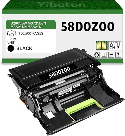 High Yield 58D0Z00 Black Imaging Drum Compatible for Lexmark 58D0Z00 Drum Unit for B2865dw MS725dvn MS821dn MS821n MS823dn MS825dn MS826de MX721ade MX722ade MX822ade MX826ade MX826adxe Printers-DeskLoop Office