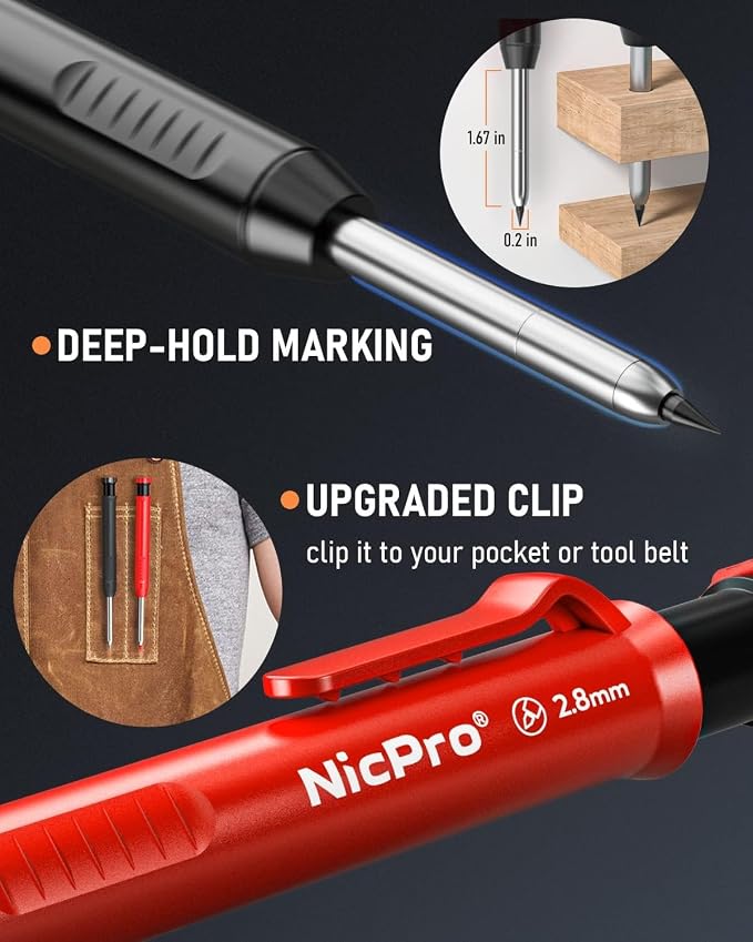 Nicpro 6 Pack Carpenter Pencil - Image 2