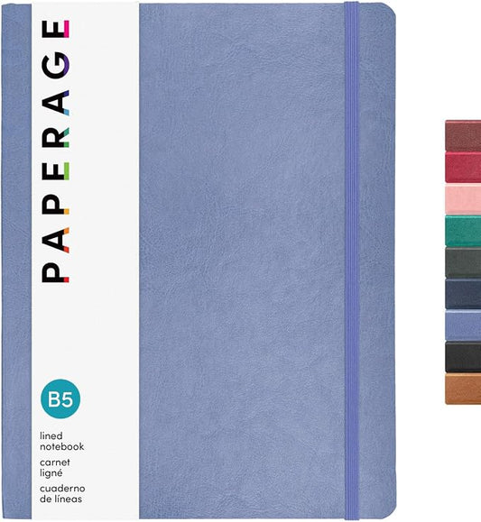 PAPERAGE Softcover Lined Journal Notebook, 176 Pages, Large B5 College Ruled by PAPERAGE