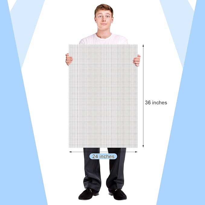 Fuyoooo 25 Sheet Graph Paper Pad 24" x 36" Large Graph 1" and 1/5" Ruled Grid - Image 2