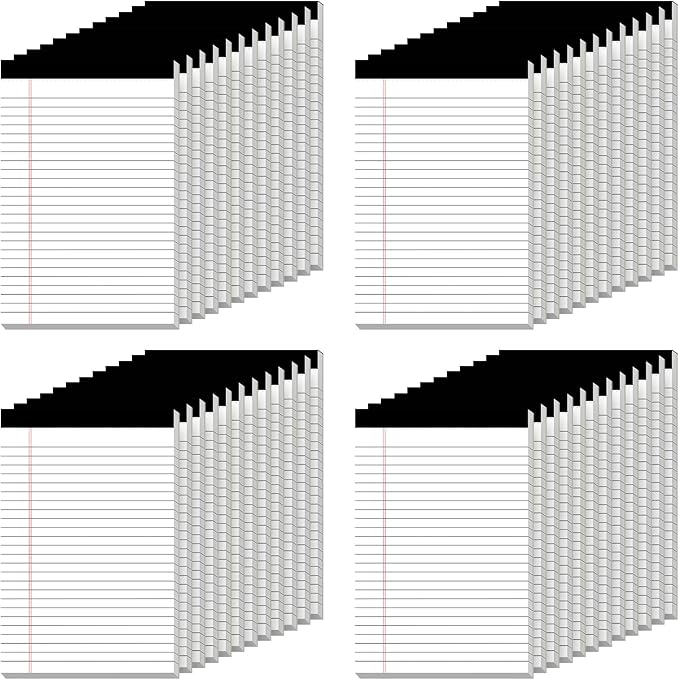 5" x 8" Note Pads 48 Pack of Legal Pads 30 Sheets Notepad College Ruled Small Writing Pads Perforated Pages Paper Pads 80GSM Heavyweight Paper Note Pads for Home, Office, or School-DeskLoop Office