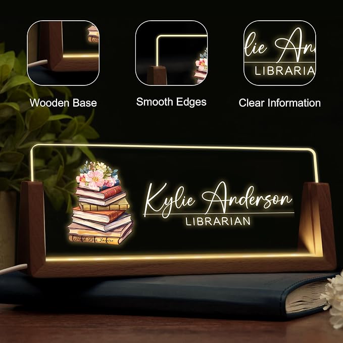 Custom Light Up Name Plate for Desk, Desk Name Plate Personalized - Image 3