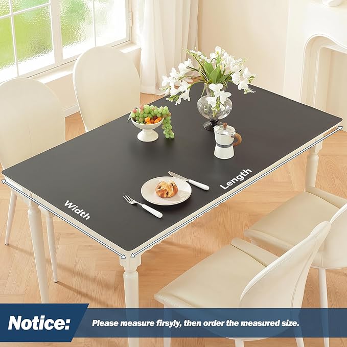 OstepDecor Black Table Cover Protector 42 x 78 Inch, 1.5mm Thick Plastic Table - Image 2