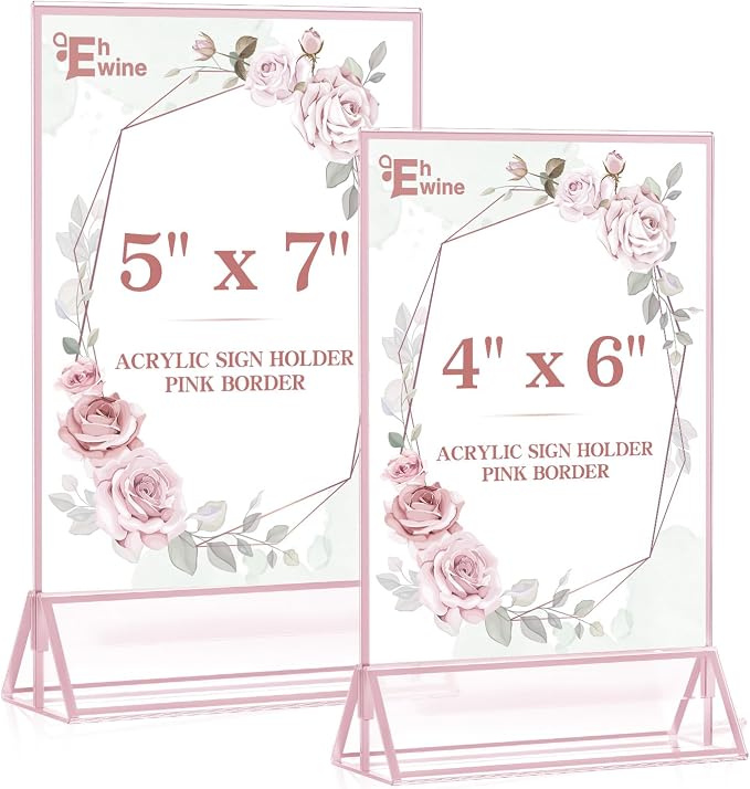 EHWINE 12 Pack Acrylic Sign Holder 4 x 6, Double-Sided Stand up Table Top Sign - Image 6