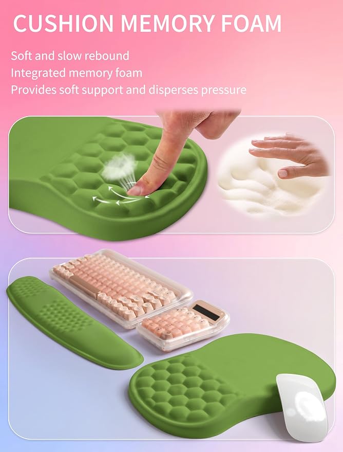 Hokafenle 2in1 Combination, Wave Keyboard Wrist Rest and Ergonomic Curvature - Image 4