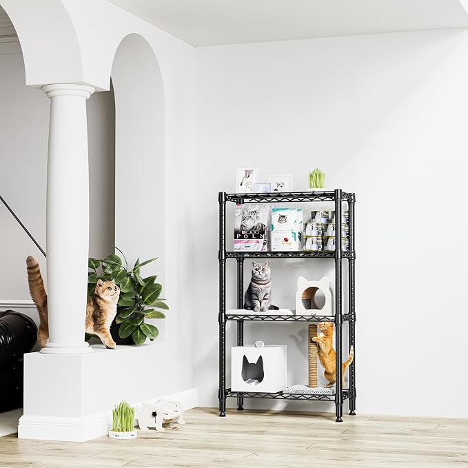 M MZG 1000 lbs 4 Tier Shelf Metal Storage Shelves Wire Rack Closet Organizers - Image 2