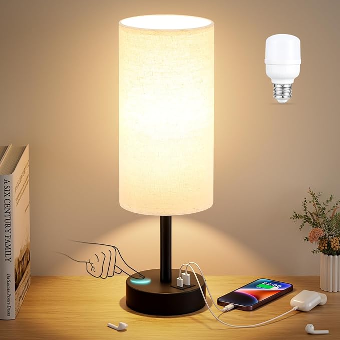 Dicoool Beige Touch Lamp for Bedroom - Image 7