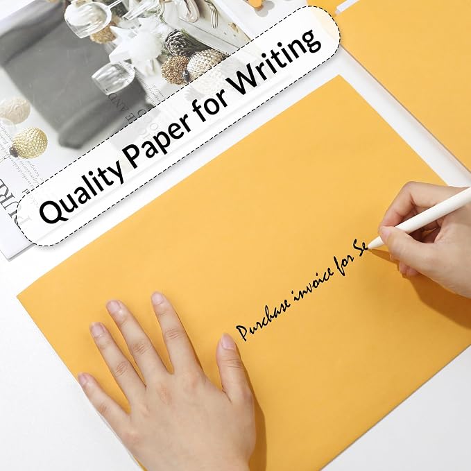 SUNEE 9"x12" Envelopes, 28-lb Heavyweight Kraft Paper, - Image 5