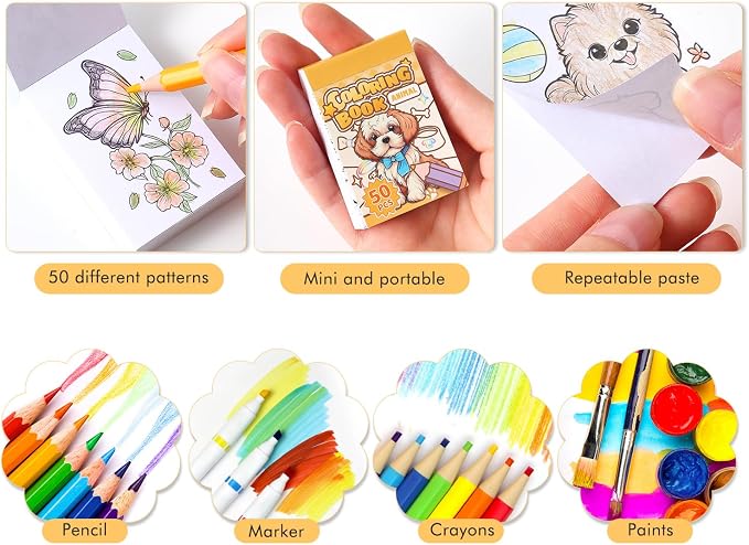 Women's Mini Coloring Book, 6 Pack Small Coloring Books - Image 3