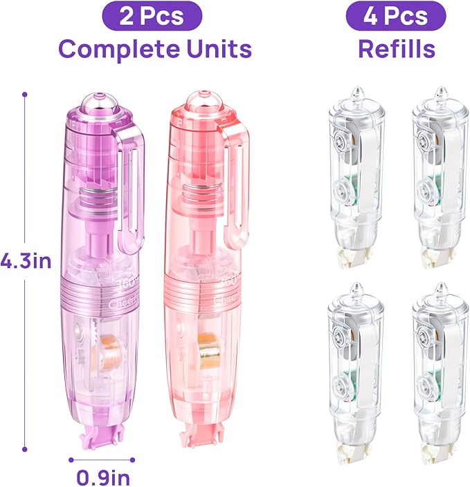 Refillable Retractable Correction Tape, Smooth Pull Out White Correction Tape - Image 2