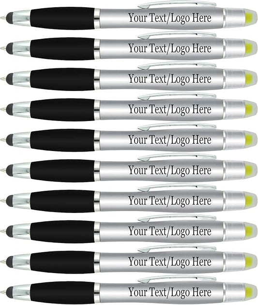 SyPen Personalized Pens with Gel Highlighter and Stylus -200 Pack Bulk-Free by Sypen