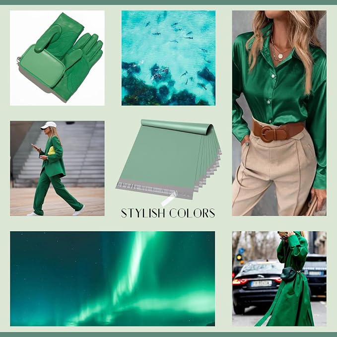 Metronic Poly Mailers 14.5x19 50PC Large Shipping Bags in Grayed Jade Green | - Image 7