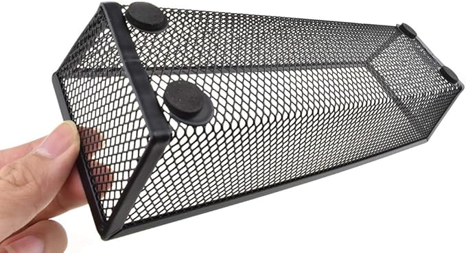 HAHIYO Stackable Mesh Tray Cup 9 x 3 x 2 inches Sturdy Container for Desk Drawer Organizer Collection for Home Office School kitchen Soft Foam Feet No Sharp Edges 2 Pack Black-DeskLoop Office