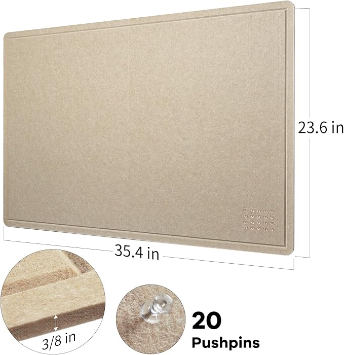 Bulletin Board, 36 x 24 inches Felt Board - Image 4