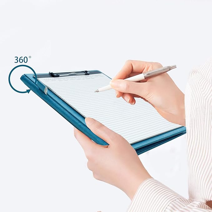 Resume Folder Clipboard Holder Letter Size A4 Legal Pad, Portfolio Pad Folio Document Organizer for Interview & Business (Turquoise)-DeskLoop Office