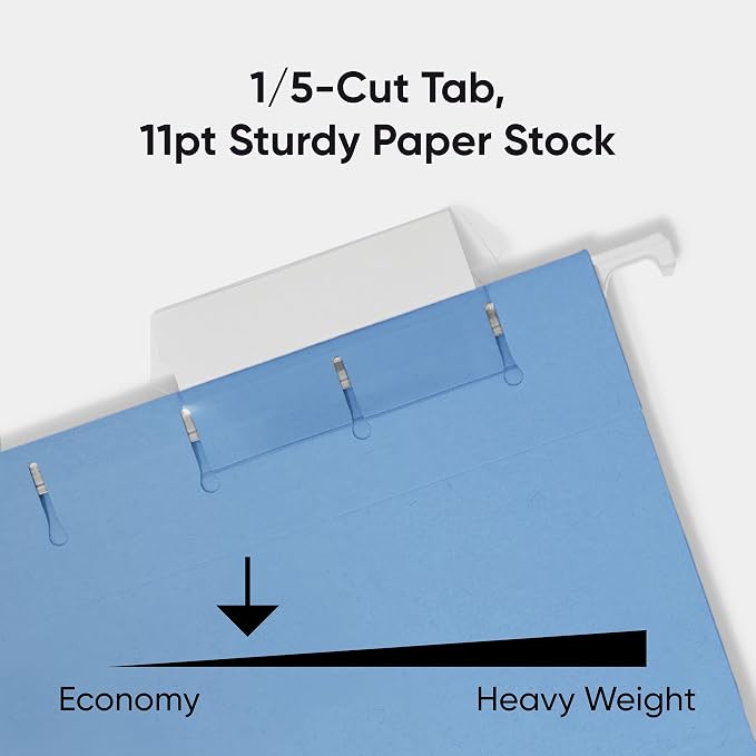 Smead Standard Hanging File Folders, 1/5-Cut Adjustable Tabs, Letter Size - Image 4