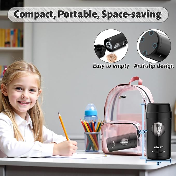 AFMAT Electric Pencil Sharpener, Auto in & Out, Fully Automatic Pencil Sharpener - Image 6