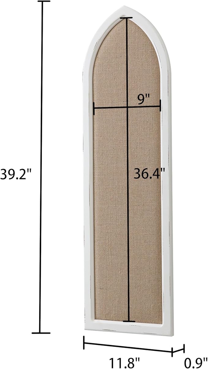 SOFE Arched Long Framed Bulletin Board for Wall, 39 × 12 Inches Fabric Pin Board, Decorative Rustic Dream Boards/Vision Boards, Message Picture Display Board/Wall Decor for Office Home-DeskLoop Office