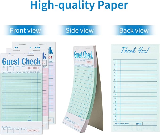 ZPARIK 24 Pack Guest Checks Books - Image 3