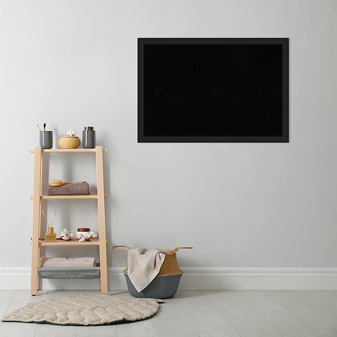 Amanti Art Black Cork Board for Wall, 27x39 Vision Board with Black Wood Frame, Large Corkboard Office Decor for Home Organization, Casual Corkboard Pinboard to Display Items for Home Organization in-DeskLoop Office