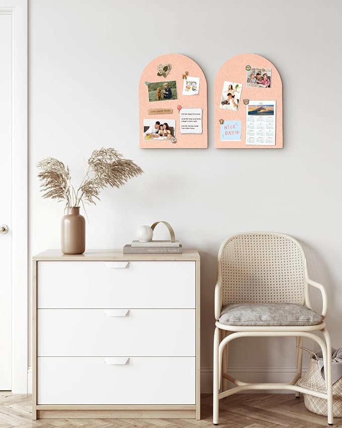 Arched Felt Bulletin Board, Small Cork Board Alternative - Image 6